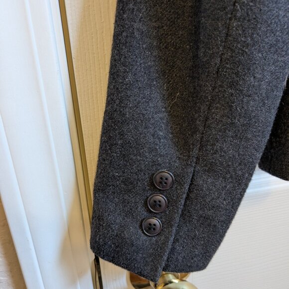 90s Vintage Sasson Designer Gray Wool Blend Jacket Skirt - Suit - Two Pieces - Picture 8 of 16